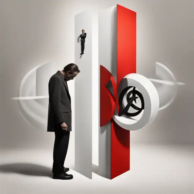 Visual representation of "opposition" - A situation in which two things are placed across from each other, often to compare or contrast them.