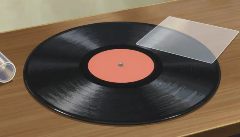 Visual representation of "vinyl" - A strong type of plastic often used to make records, floors, or windows.