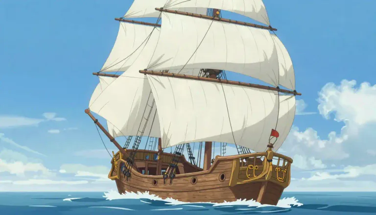 Visual representation of "sail" - A piece of material extended on a mast to catch the wind and propel a boat, ship, or other vessel.