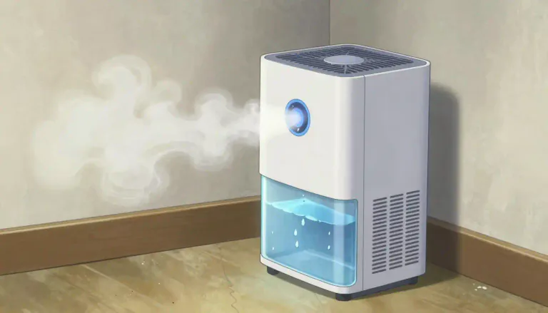 Visual representation of "dehumidifier" - A dehumidifier is a machine that removes excess moisture from the air in order to reduce humidity levels.