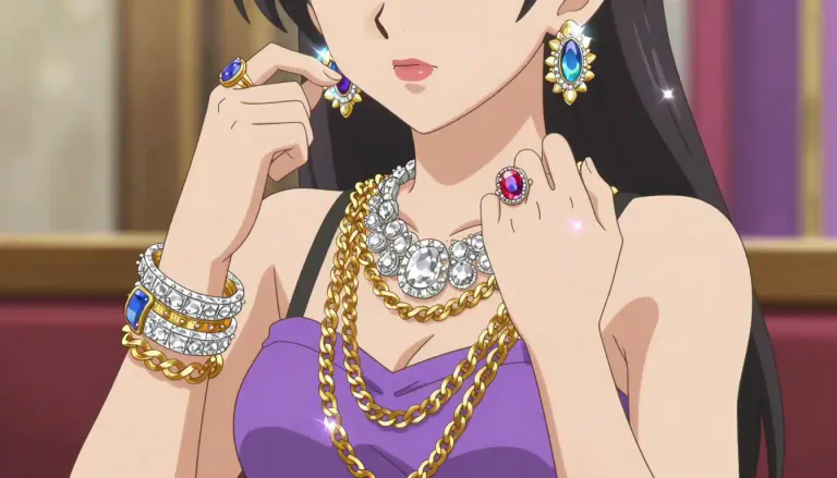 Visual representation of "bling" - Flashy jewelry or clothing