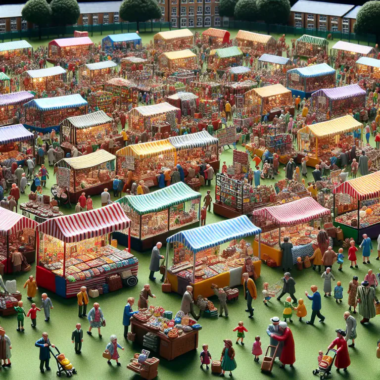 Visual representation of "bazaar" - A fundraising event where people sell goods, often for charity.
