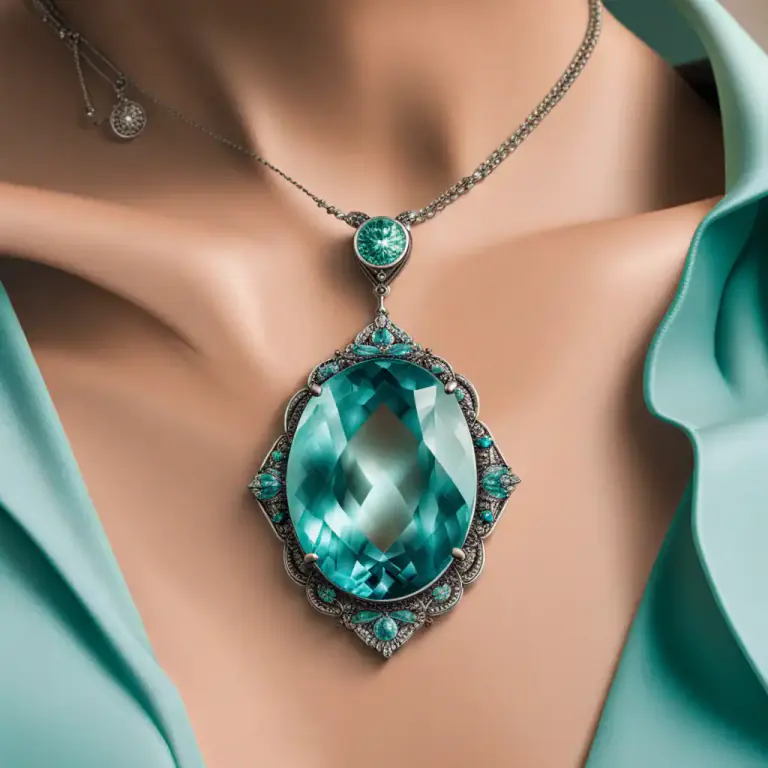 Visual representation of "aquamarine" - A precious gemstone that is of a light blue or blue-green color