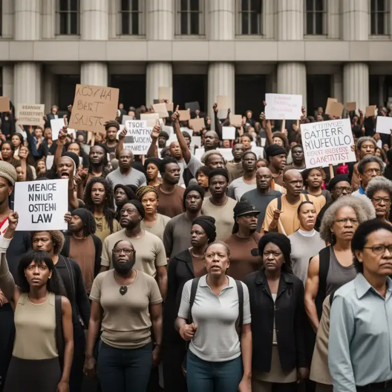 Visual representation of "cry out" - To protest strongly or publicly.