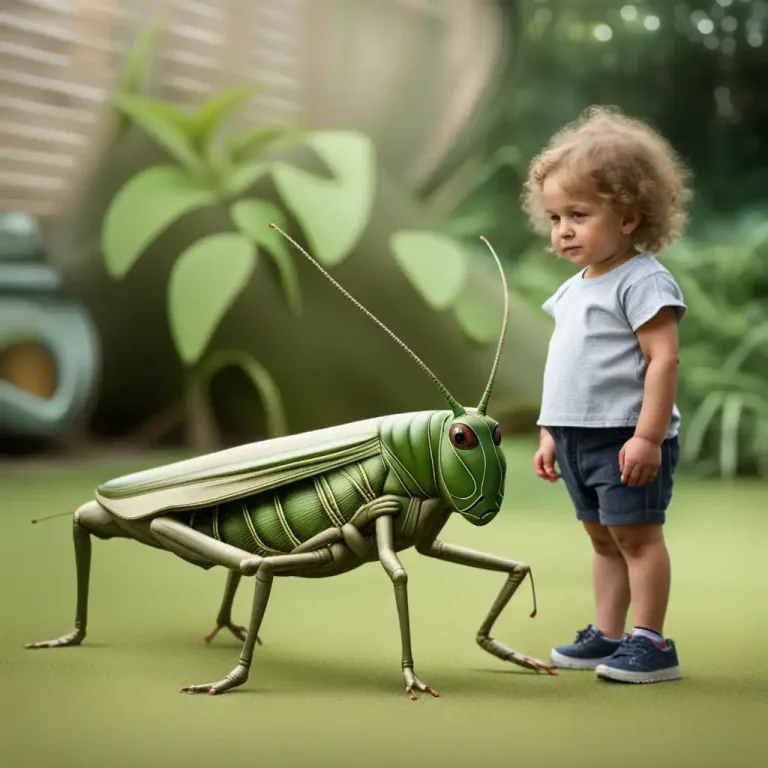 Visual representation of "knee-high to a grasshopper" - Being very small, young, or insignificant