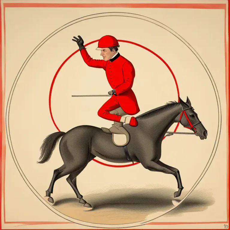 Visual representation of "warn off" - In horse racing, to disqualify a horse from participating in a race.