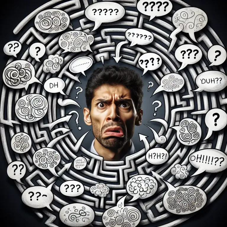 Visual representation of "rigmarole" - Lengthy and confusing talk