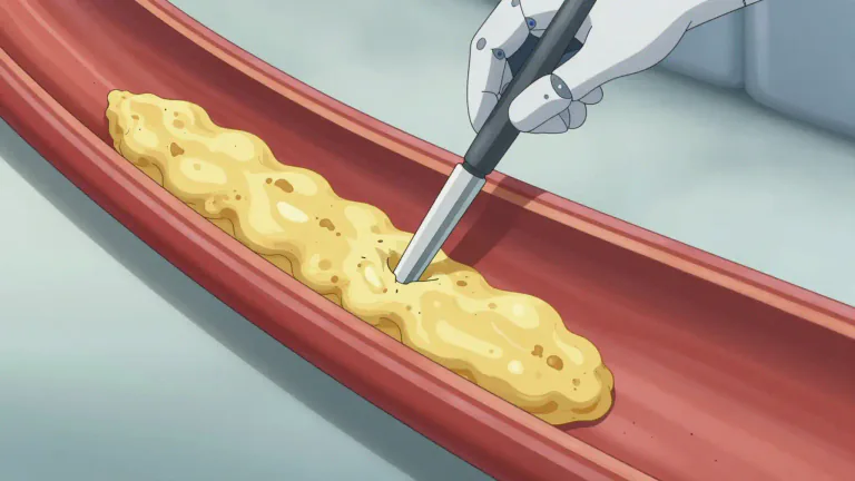 Visual representation of "atherectomy" - A procedure to remove a buildup of fatty deposits from the walls of arteries.