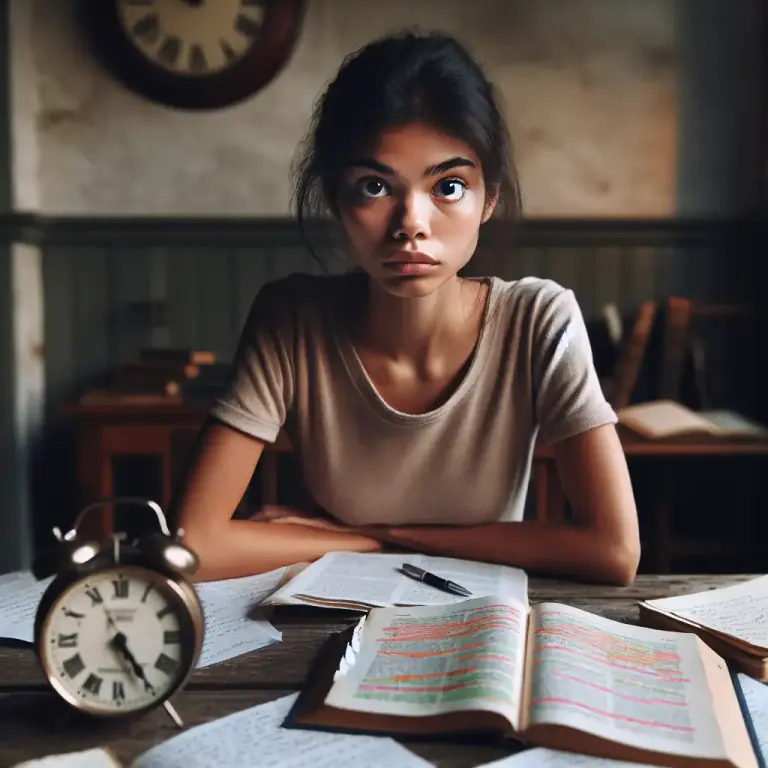 Visual representation of "unprepared" - Not having practiced or studied enough.