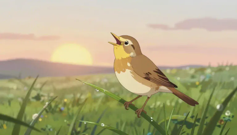 Visual representation of "lark" - A type of bird that sings early in the morning