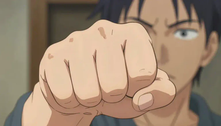 Visual representation of "clench" - To hold or squeeze something very tightly, often because of strong emotion