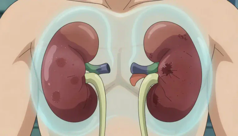 Visual representation of "nephropathy" - Nephropathy is a disease or damage of the kidneys, affecting their ability to function properly.