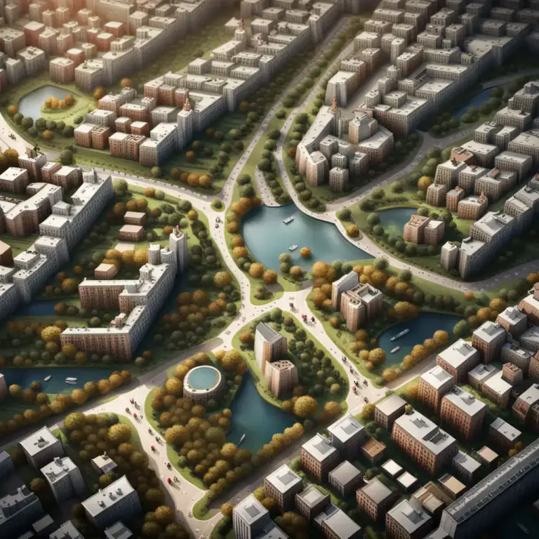 Visual representation of "section" - An area of a town or a country, often found in laws