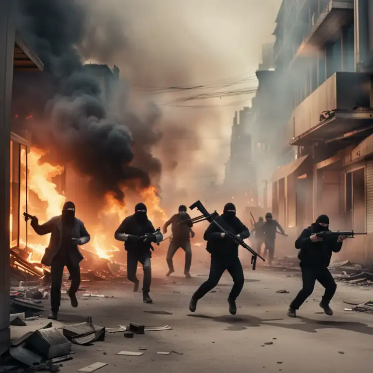 Visual representation of "terror" - Use of violence and threats, especially for political purposes.