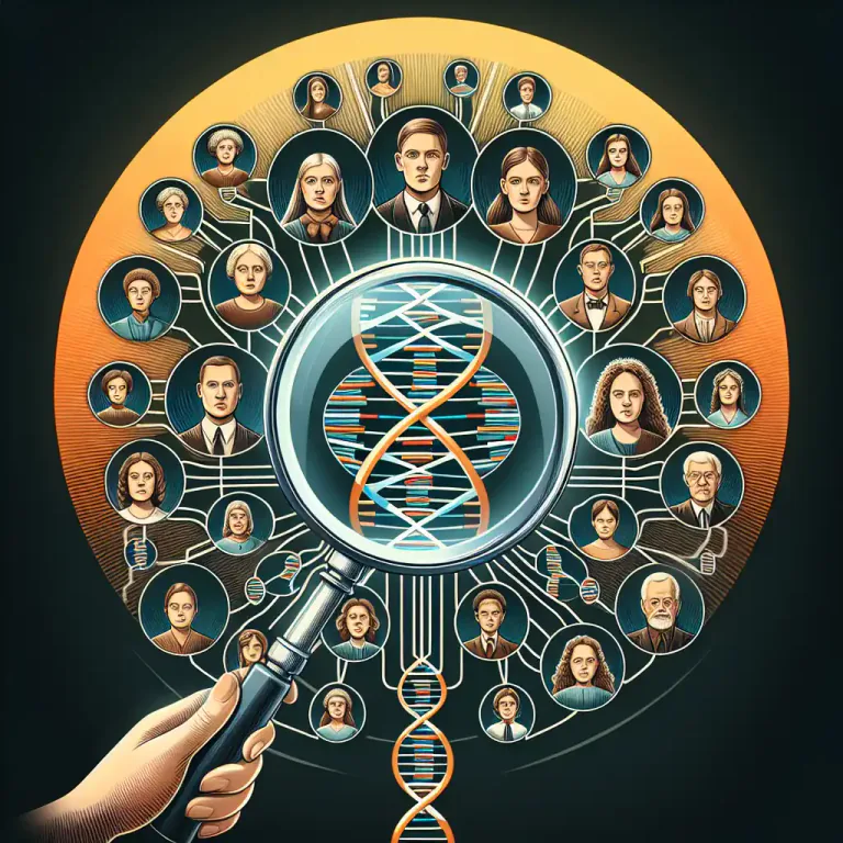 Visual representation of "heredity" - The genetic makeup, which is inherited from ones ancestors.