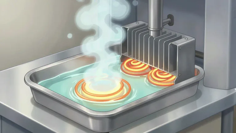 Visual representation of "evaporator" - A device that makes liquids turn into vapor through the application of heat.