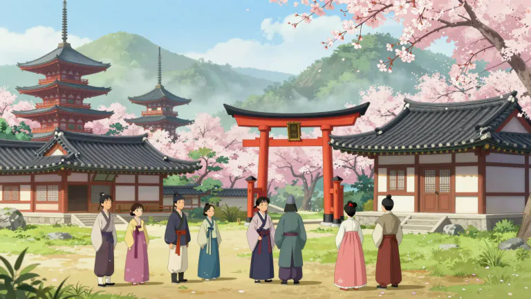 Visual representation of "oriental" - From or related to the regions of East Asia, like China, Japan, or Korea
