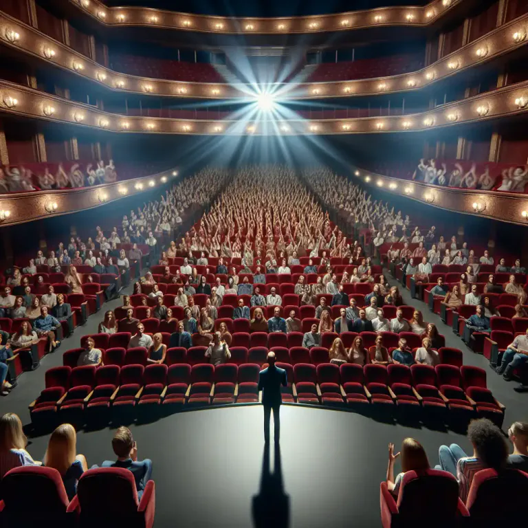 Visual representation of "nosebleed" - Furniture of high elevation, seats in a theatre that are far from the stage