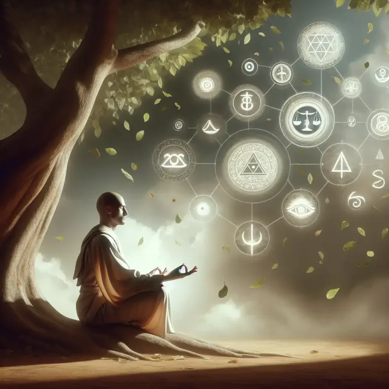 Visual representation of "ism" - A suffix used to form nouns that refer to a school of thought or philosophical doctrine, like Buddhism or Confucianism.