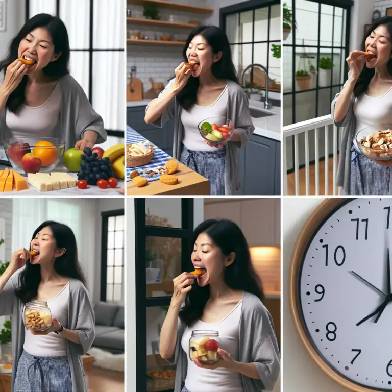 Visual representation of "graze" - To eat small amounts of food over a period of time.
