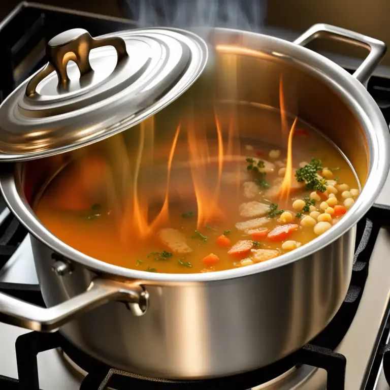 Visual representation of "boil over" - When a liquid gets too hot and flows out of its container.