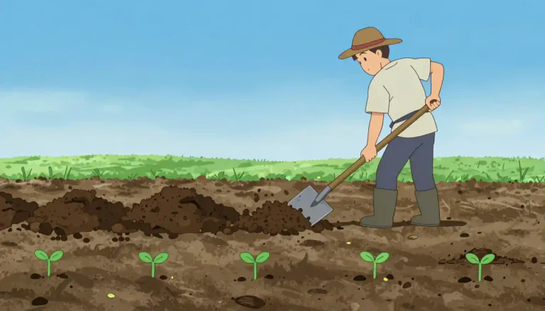 Visual representation of "manure" - Animal or plant waste used to make soil better for growing plants.
