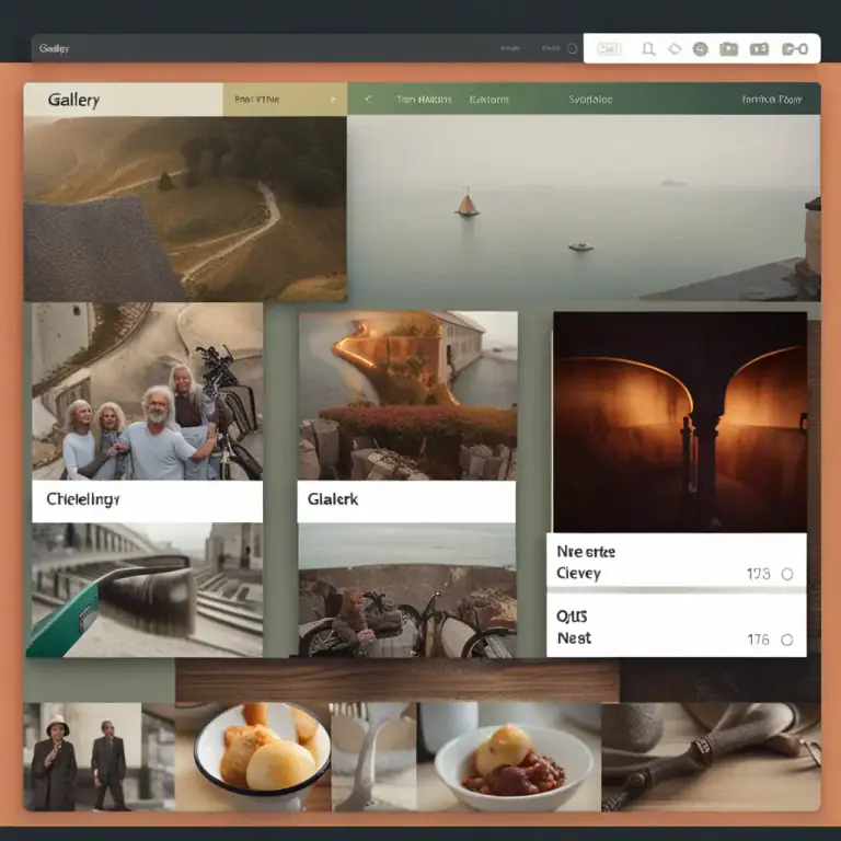 Visual representation of "gallery" - A tool or place on a webpage to store and exhibit images or photos.