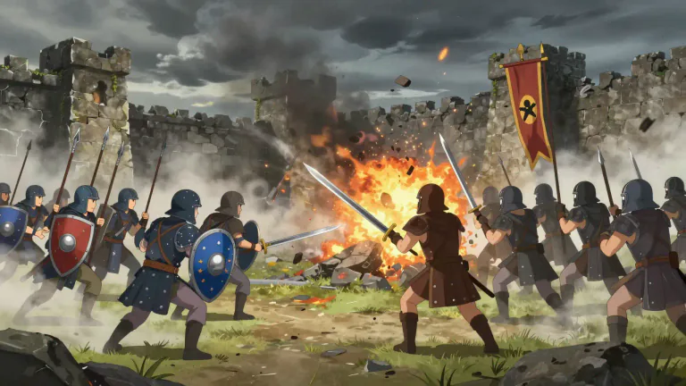 Visual representation of "war" - A fight or conflict between countries or groups within a country.