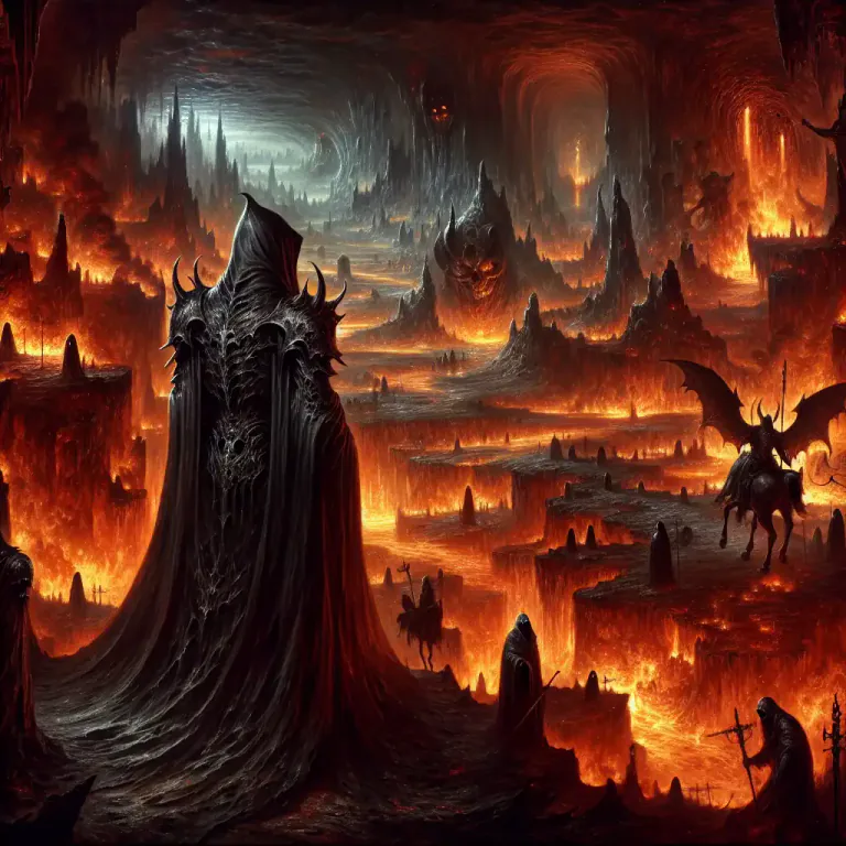 Visual representation of "nether" - Relating to hell or the underworld