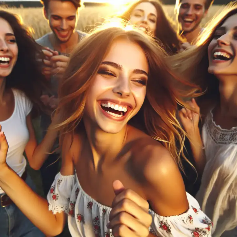 Visual representation of "sprightliness" - The quality of being full of spirit and joy