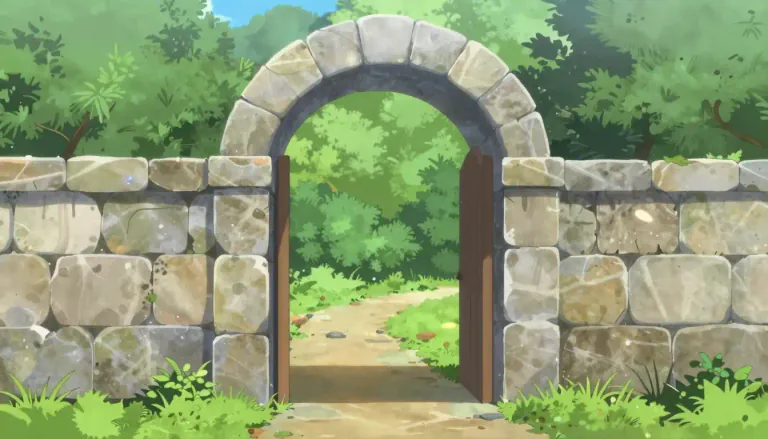 Visual representation of "archway" - A structure that looks like a doorway or gate and has a curved top