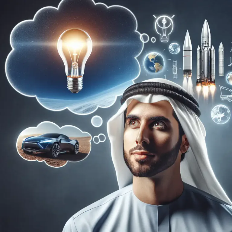 Visual representation of "visionary" - A person with original ideas that plan and predict the future intelligently