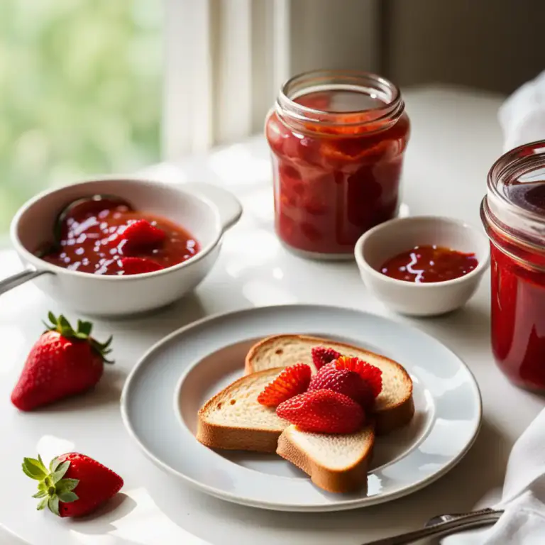 Visual representation of "conserve" - A sweet food made by boiling fruit and sugar to a thick consistency