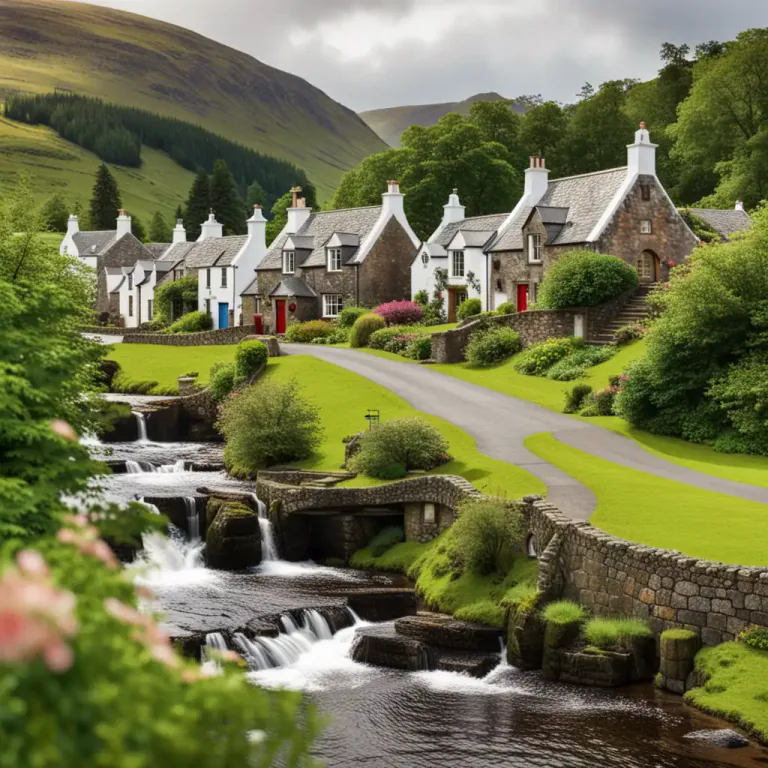 Visual representation of "township" - In Scotland, an area of land equivalent to a small village