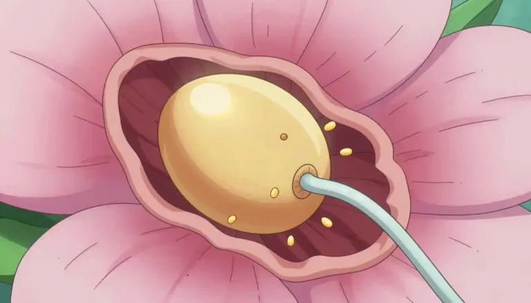 Visual representation of "ovule" - The part of a flower that develops into a seed after fertilization.