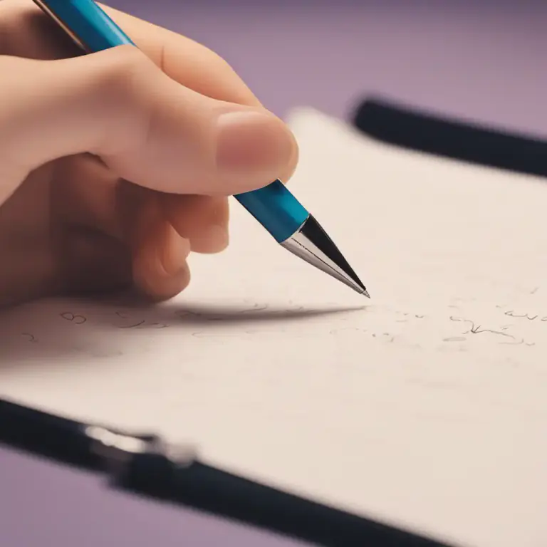 Visual representation of "write in" - To add information or a name on a document that is missing.