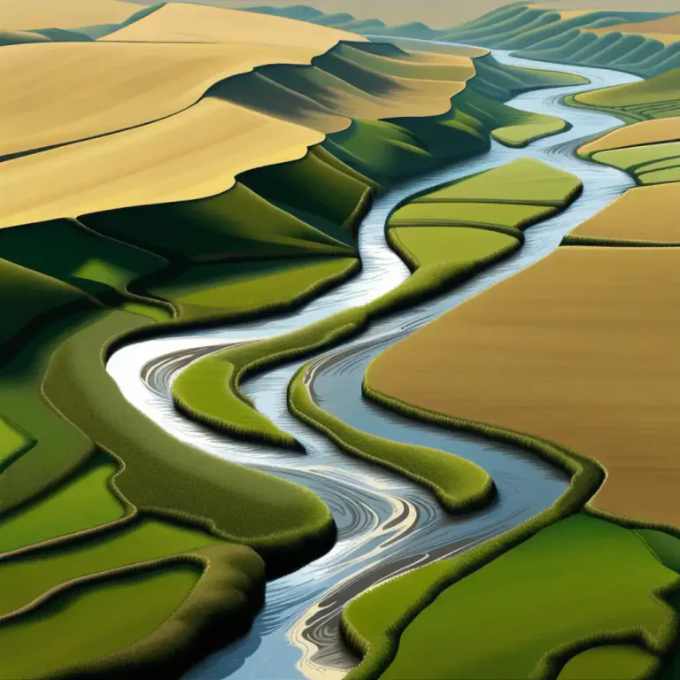 Visual representation of "meander" - If a river, path, etc. meanders, it follows a route that is not straight or direct
