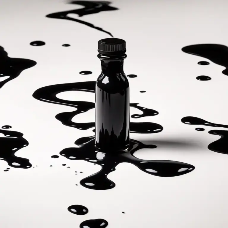 Visual representation of "inky" - Having a consistency or color resembling ink.