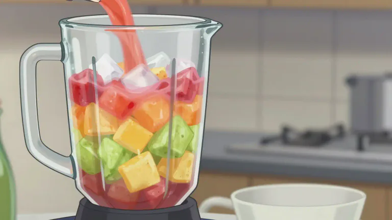 Visual representation of "blend" - To mix together different elements or substances.