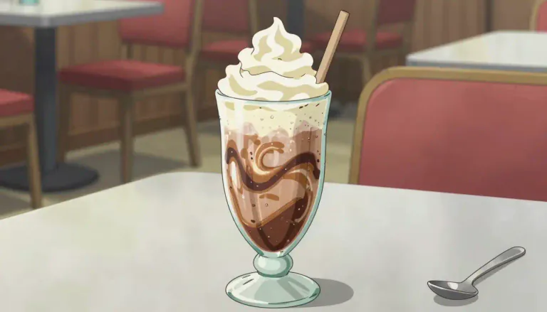 Visual representation of "frappe" - A cold drink made from ice cream, milk, and a flavor, usually blended together.