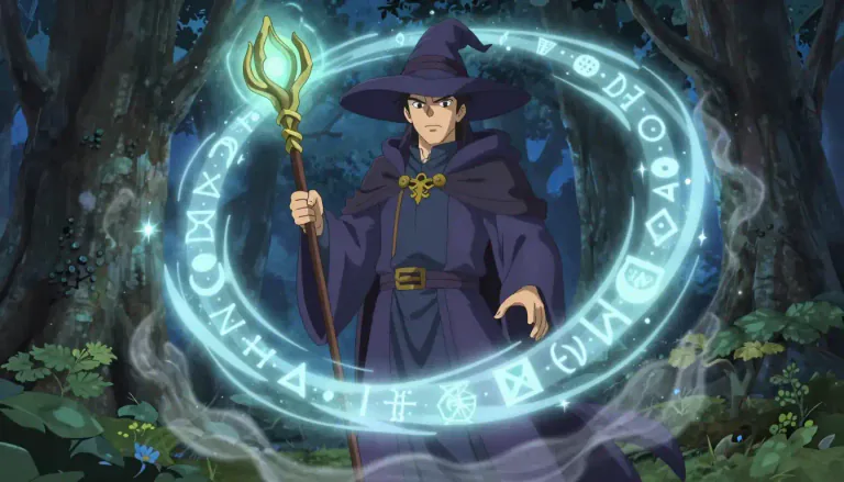 Visual representation of "wizard" - A man who has magical powers, especially in legends and fairy tales.