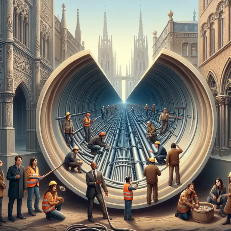 Visual representation of "aqueduct" - A pipe or tube through which something such as water or electric wires can pass