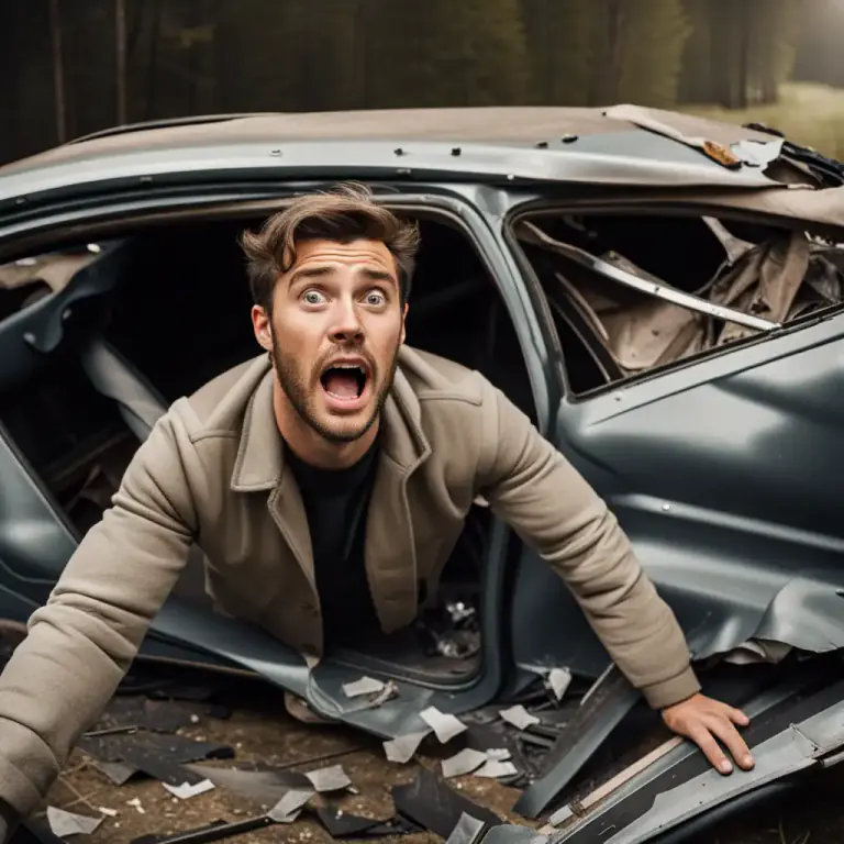 Visual representation of "cheat death" - To narrowly escape a situation where one could have died