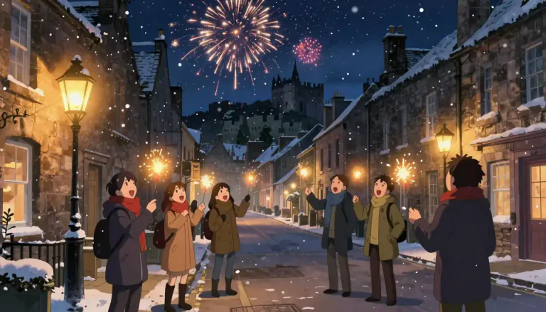 Visual representation of "hogmanay" - The eve of New Year's Day, celebrated with various traditions in Scotland.