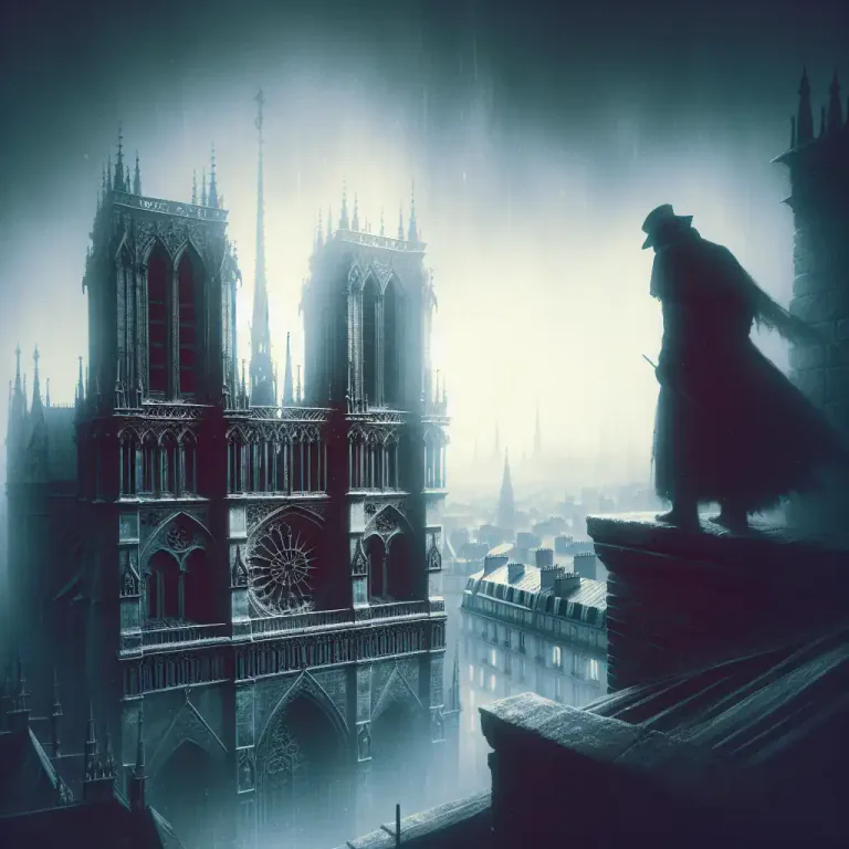 Visual representation of "hunchback" - A title of a famous French novel named 'The Hunchback of Notre Dame' by Victor Hugo.