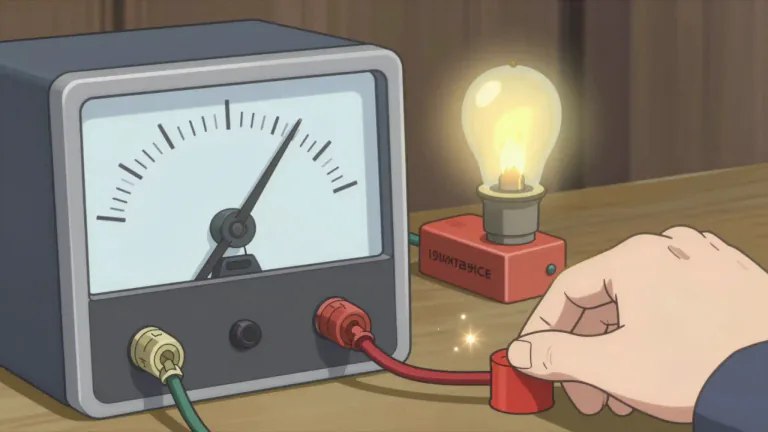 Visual representation of "ammeter" - An instrument used for measuring the flow of electric current in a circuit.