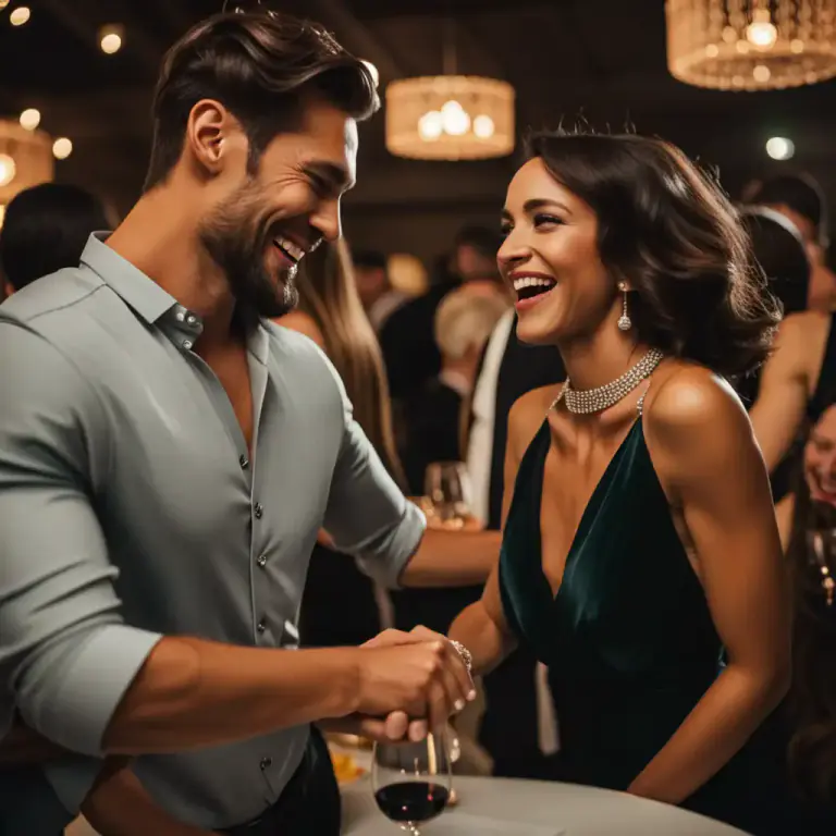 Visual representation of "flirt with" - To behave as if you are interested in someone romantically but not seriously