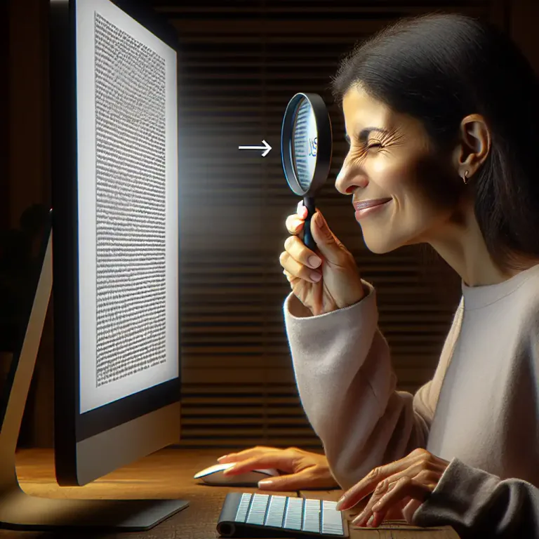 Visual representation of "magnifier" - A software feature that magnifies the screen display for improved visibility.