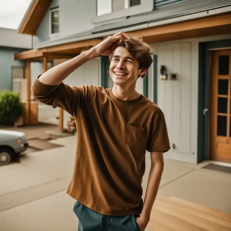 Visual representation of "present arms" - In a non-military context, present arms is a phrase used humorously or formally to greet someone by standing straight and holding one's hand to forehead, like a salute.