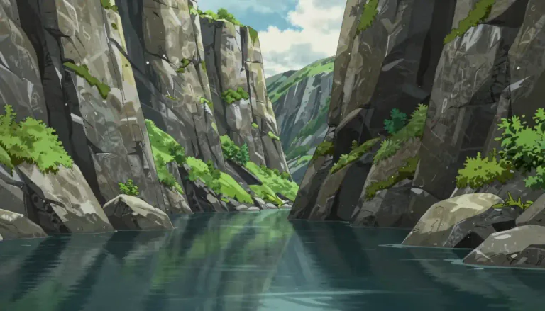 Visual representation of "fjord" - A narrow area of sea between high cliffs or banks